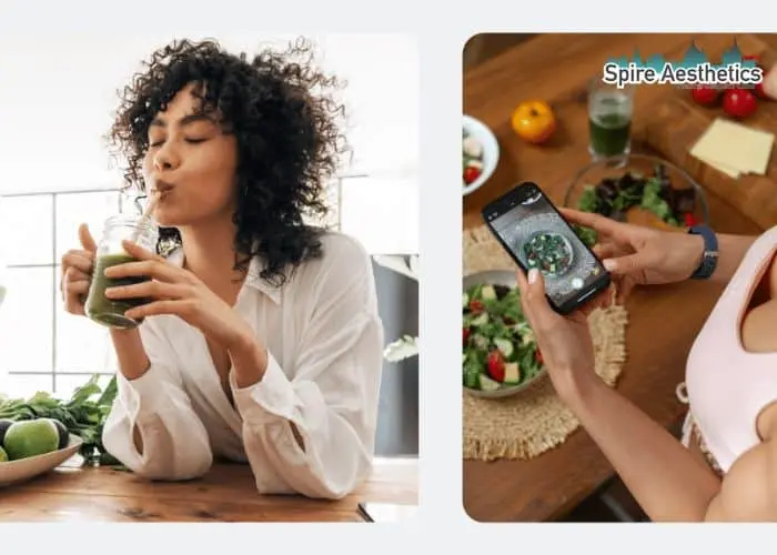 Image of woman looking into her diet and fat freezing Anderston to improve her health