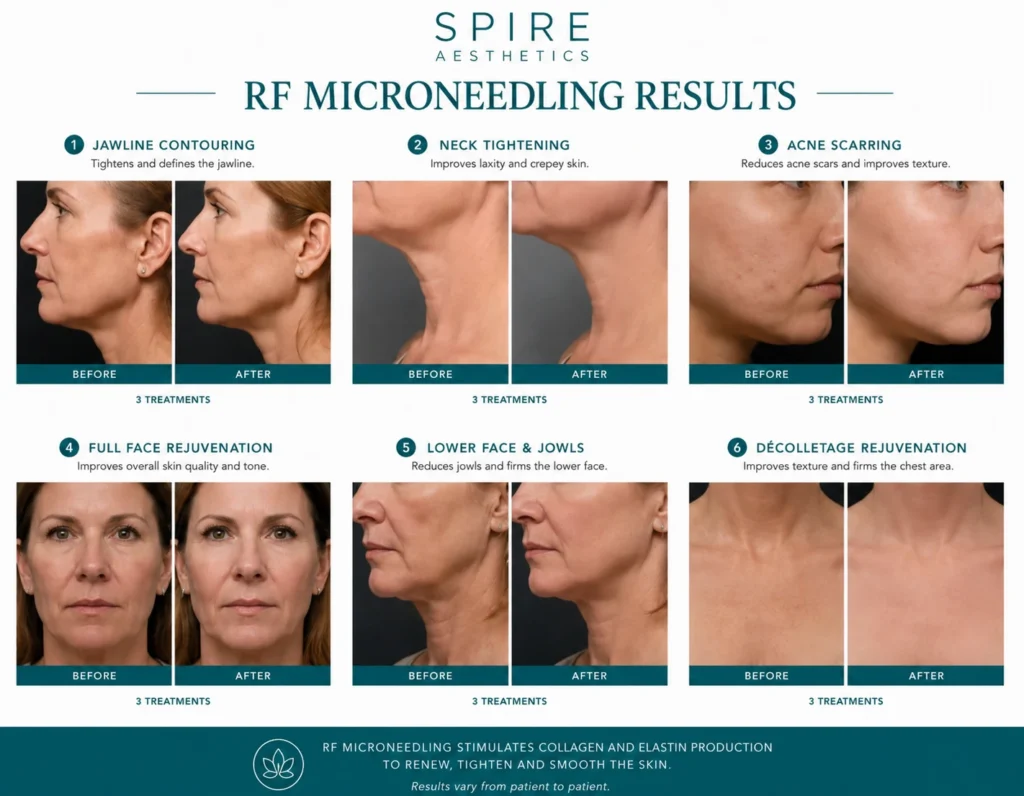RF Microneedling Skin tightening Anderston results